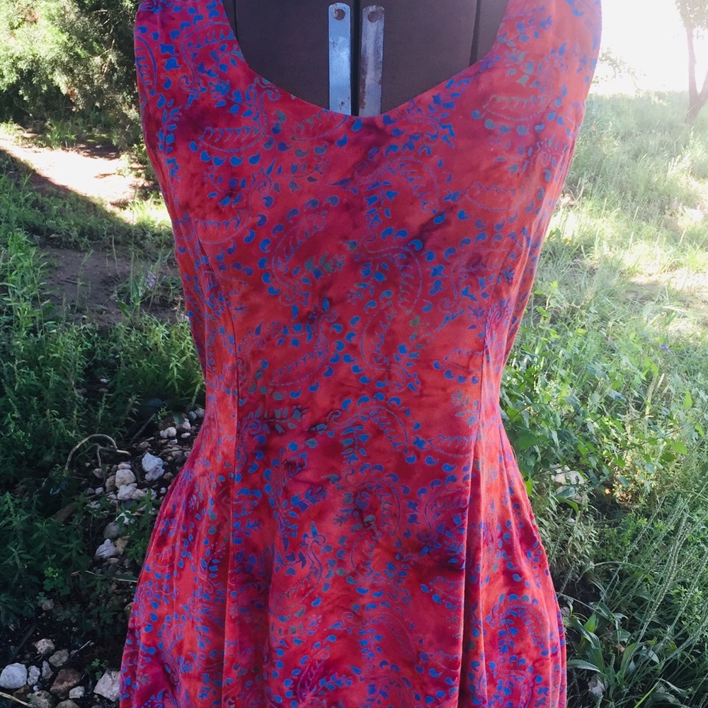 Vintage Batik Knee Length Dress